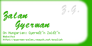 zalan gyerman business card